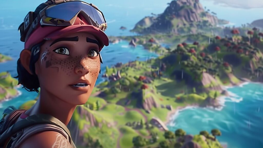Exclusive Fortnite movie trailer with animated graphics on screen