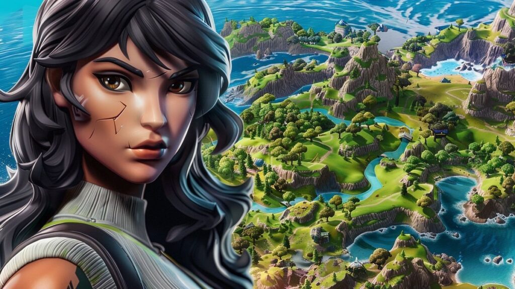 Eye-catching collaboration logo blending Fortnite and Solo Leveling