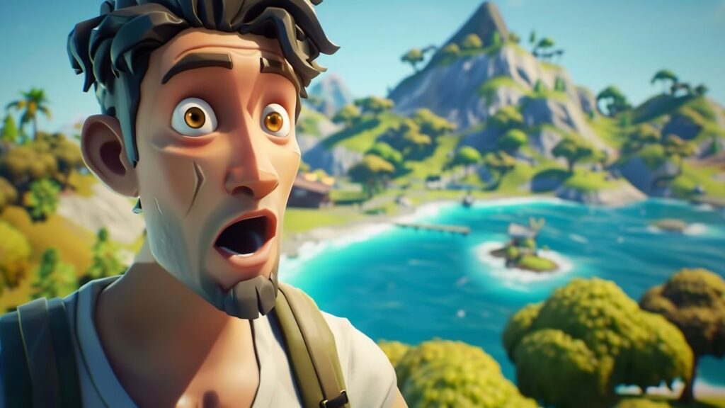 Closeup of gamers' screens displaying surprised reactions during an island's transformation.