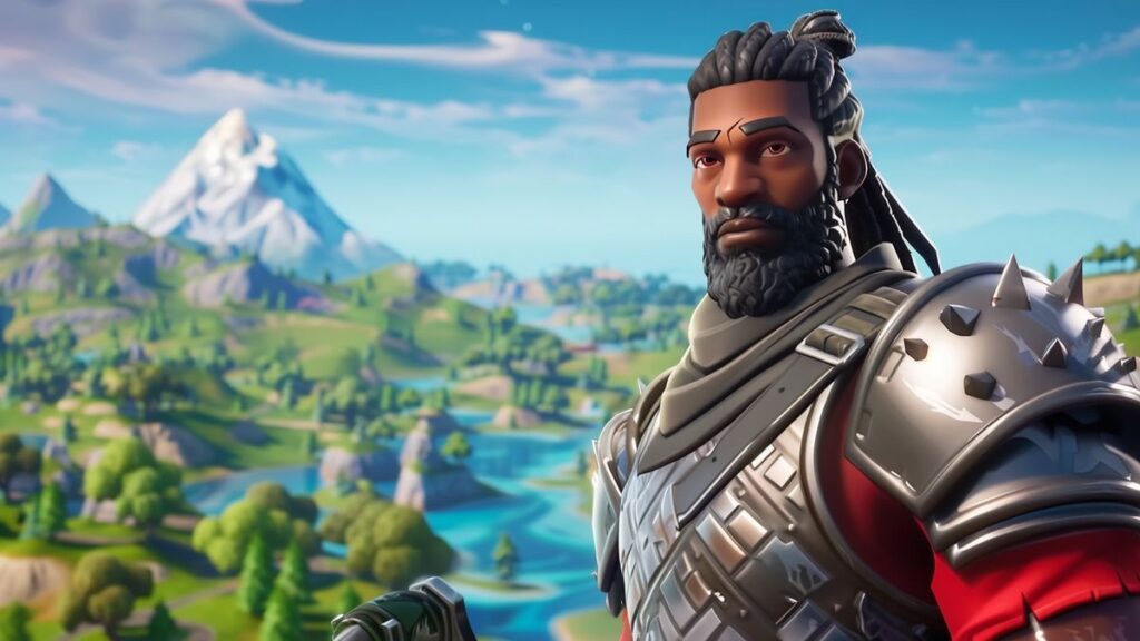 Fortnite character with Game of Thrones style armor ready for battle