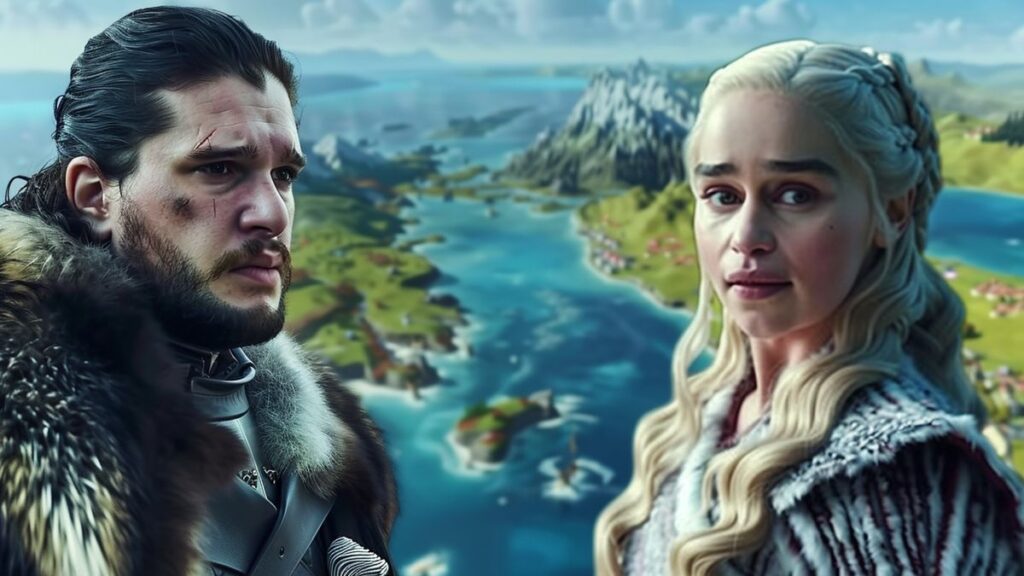 Image of Jon Snow and Daenerys Targaryen skins displayed together, emphasizing their detailed designs.