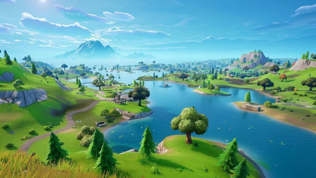 Fortnite image highlighting a hidden area ideal for a secret base.