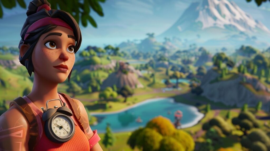 A clock indicates the start time for the much-anticipated Fortnite collaboration with Phineas and Ferb.